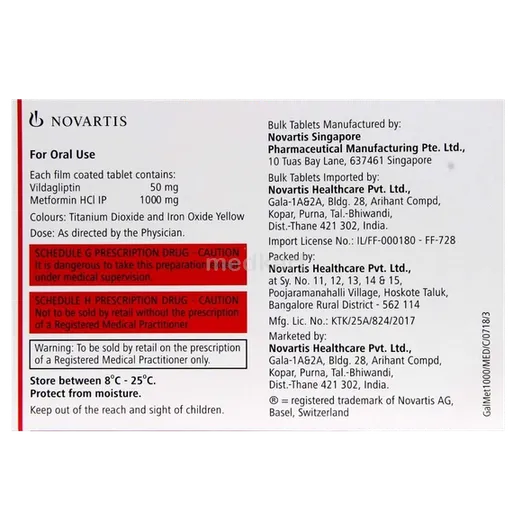 galvus met 50/1000mg tablet 15's